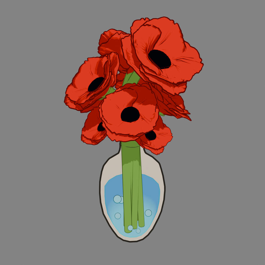 poppies in a vase